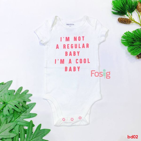  [9-12m] Bodysuit Tay Ngắn Bé Trai OD - Trắng I'm Not 