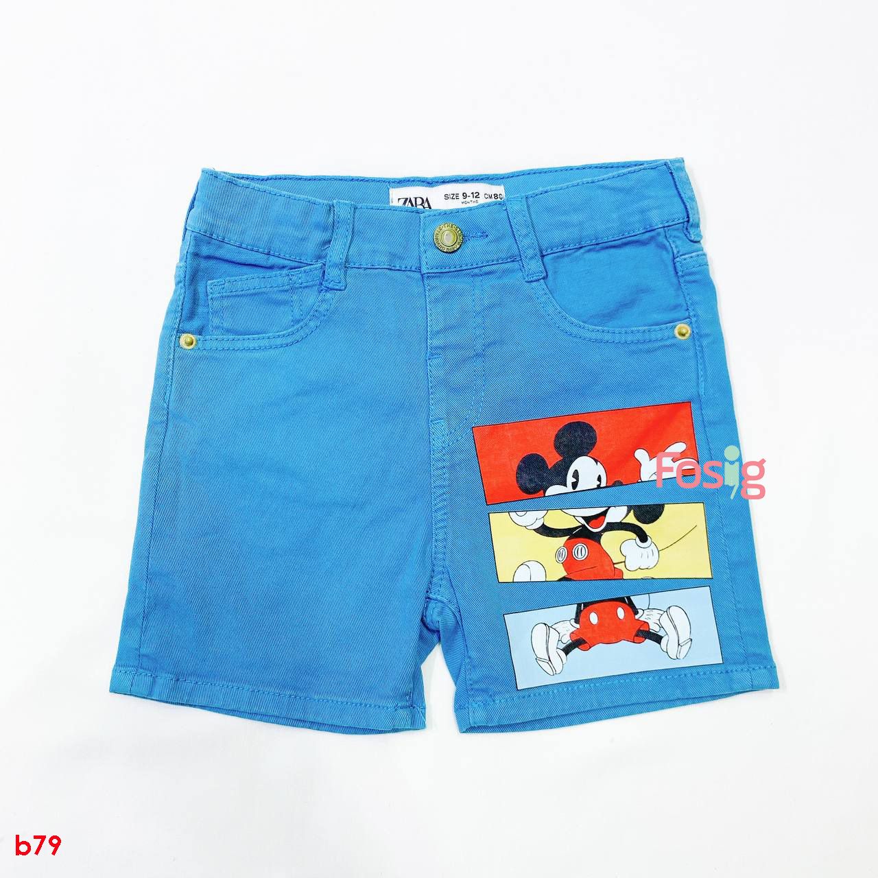  [15-16kg] Quần Short Zra Bé Trai - Xanh Màu Mickey 