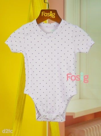  [0-3M ; 6-12M ; 18-24M] Bodysuit Tay Ngắn Bé Gái ON - Tím Chấm 