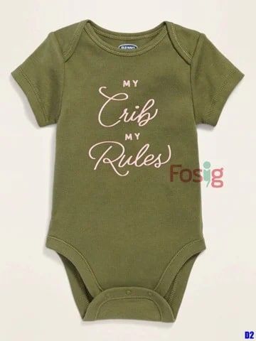  [0-18M] Bodysuit Tay Ngắn Bé Gái ON - Xanh Chữ Hồng 