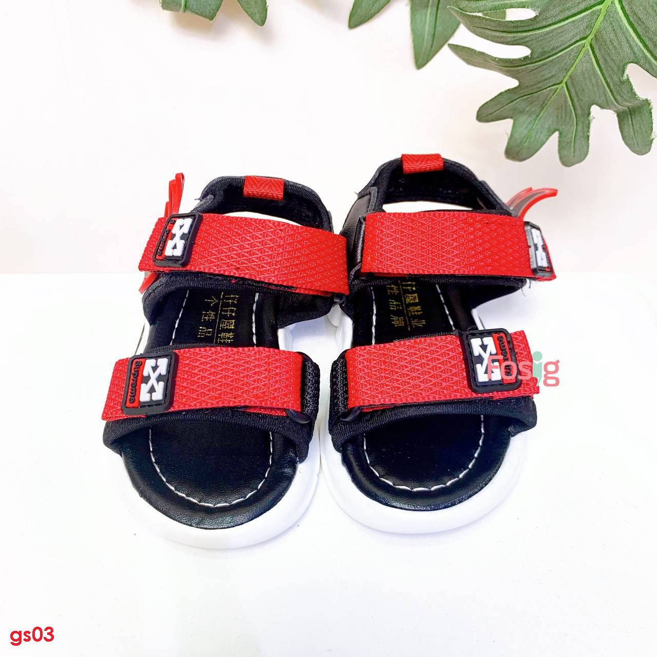  [11.5-14.5cm] Giày Sandal Cho Bé Trai - Đen Đỏ LCL 