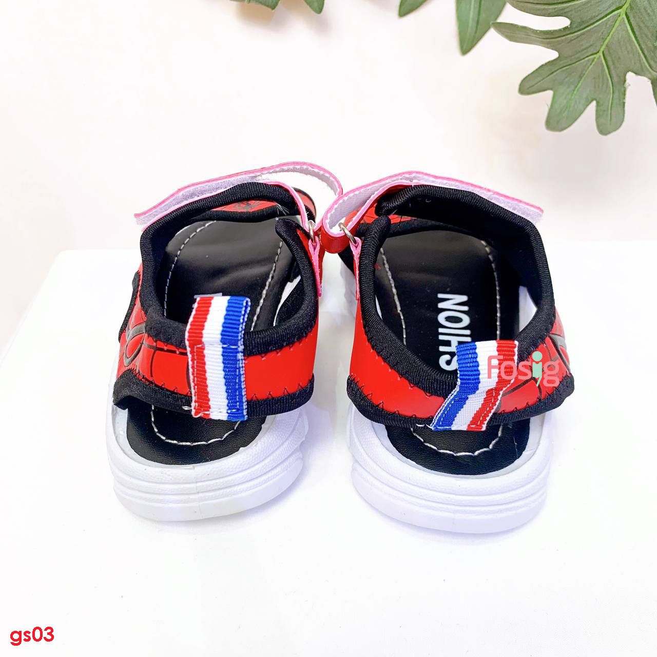  [15-17.5cm] Giày Sandal Cho Bé Trai - Đen Đỏ MTM 