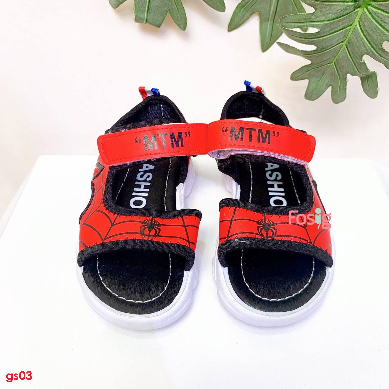  [15-17.5cm] Giày Sandal Cho Bé Trai - Đen Đỏ MTM 