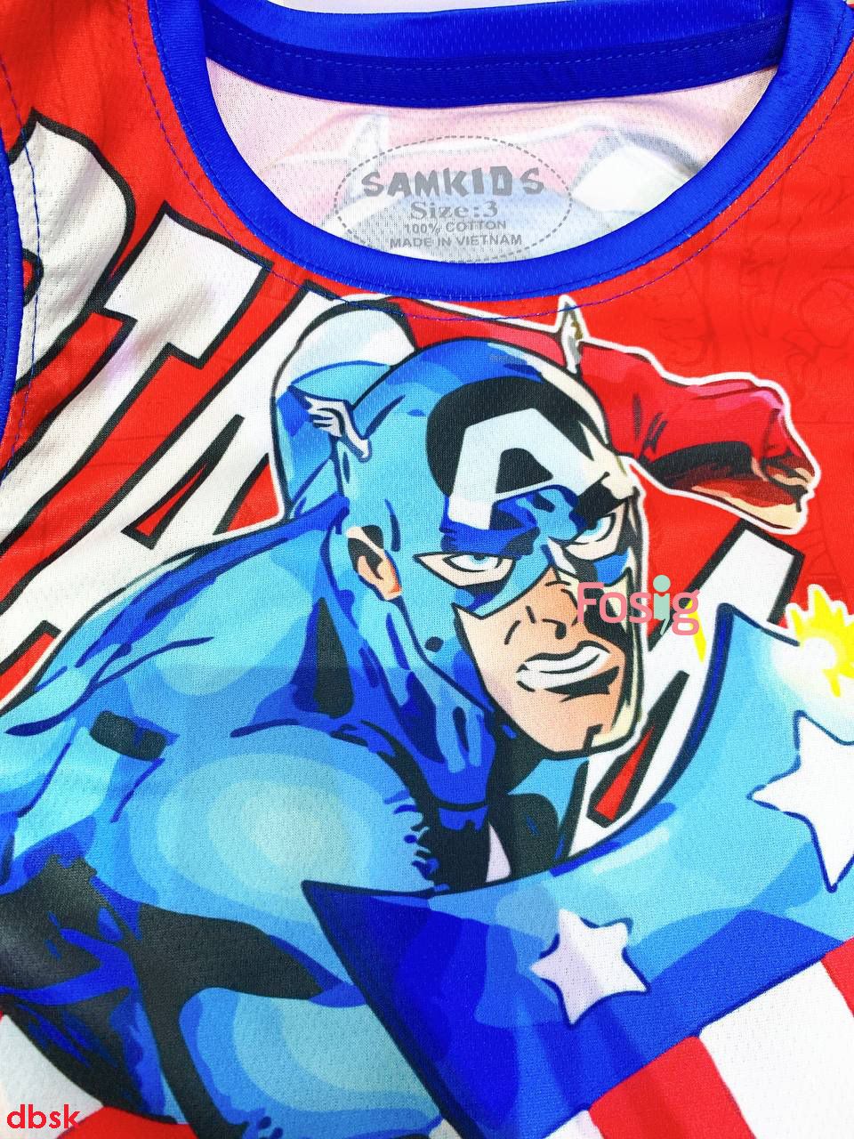  [13-16kg ; 17-21kg] Set Đồ Bộ Ngắn 3 Lỗ Bé Trai SK - Captain America 