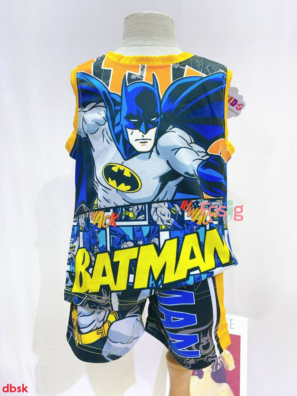  [17-26kg] Set Đồ Bộ Ngắn 3 Lỗ Bé Trai SK - Batman 