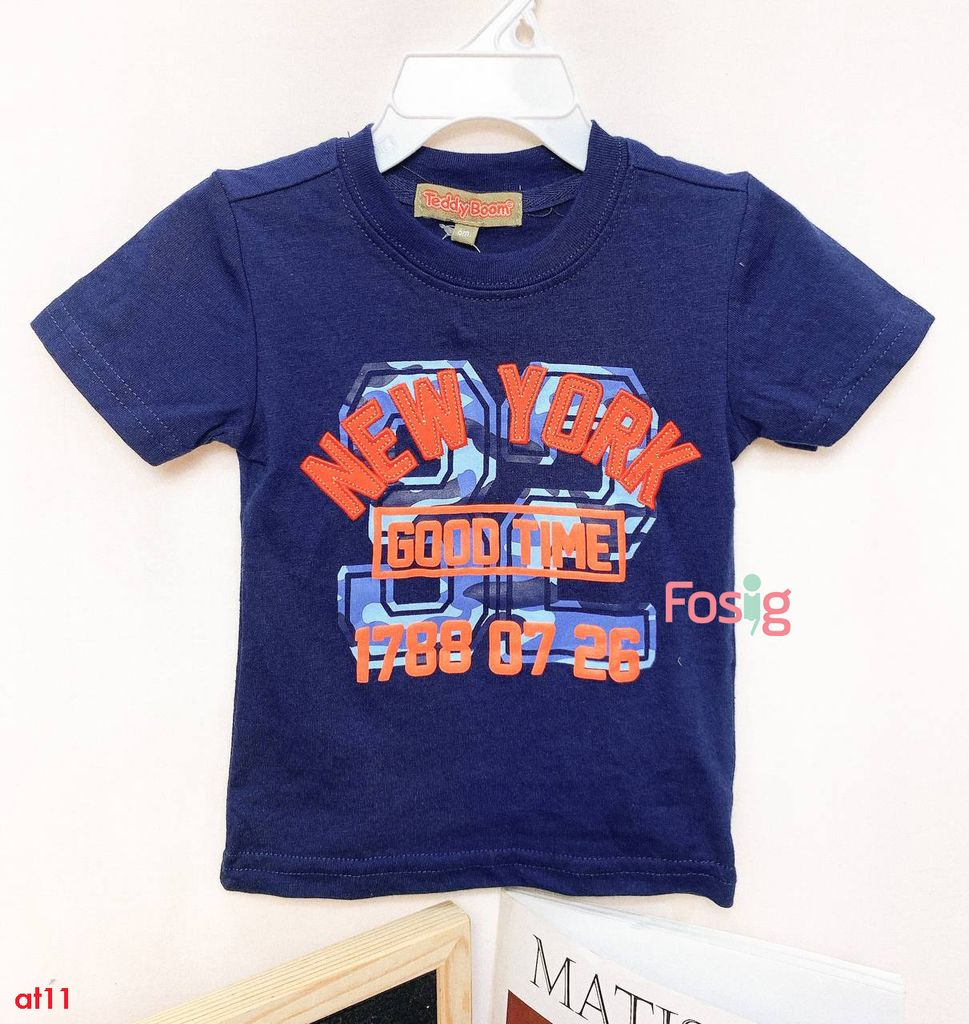  [3-6m] Áo Thun Tay Ngắn Bé Trai TB - Navy New York 