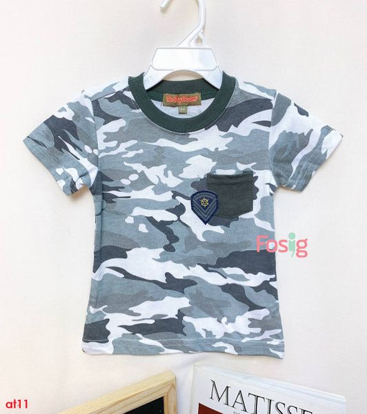  [6m-12m] Áo Thun Tay Ngắn Bé Trai TB - Xám Camo 