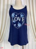  [15-16kg] Áo Thun 3 Lỗ Bé Gái PL - Navy Love Hoa 