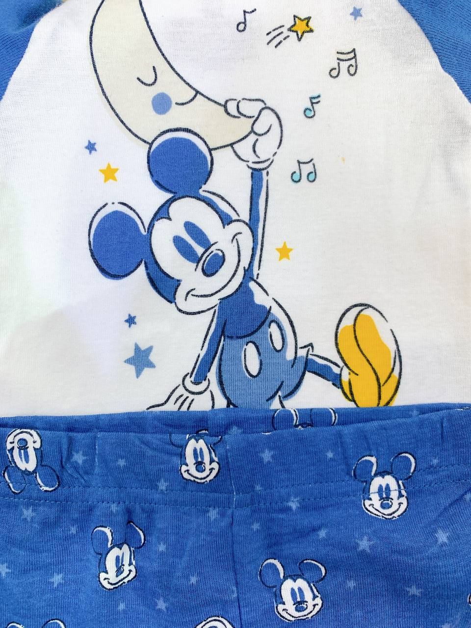  [6-7kg; 8-9kg] Set Đồ Bộ Dài Bé Trai - Xanh Trắng Mickey 