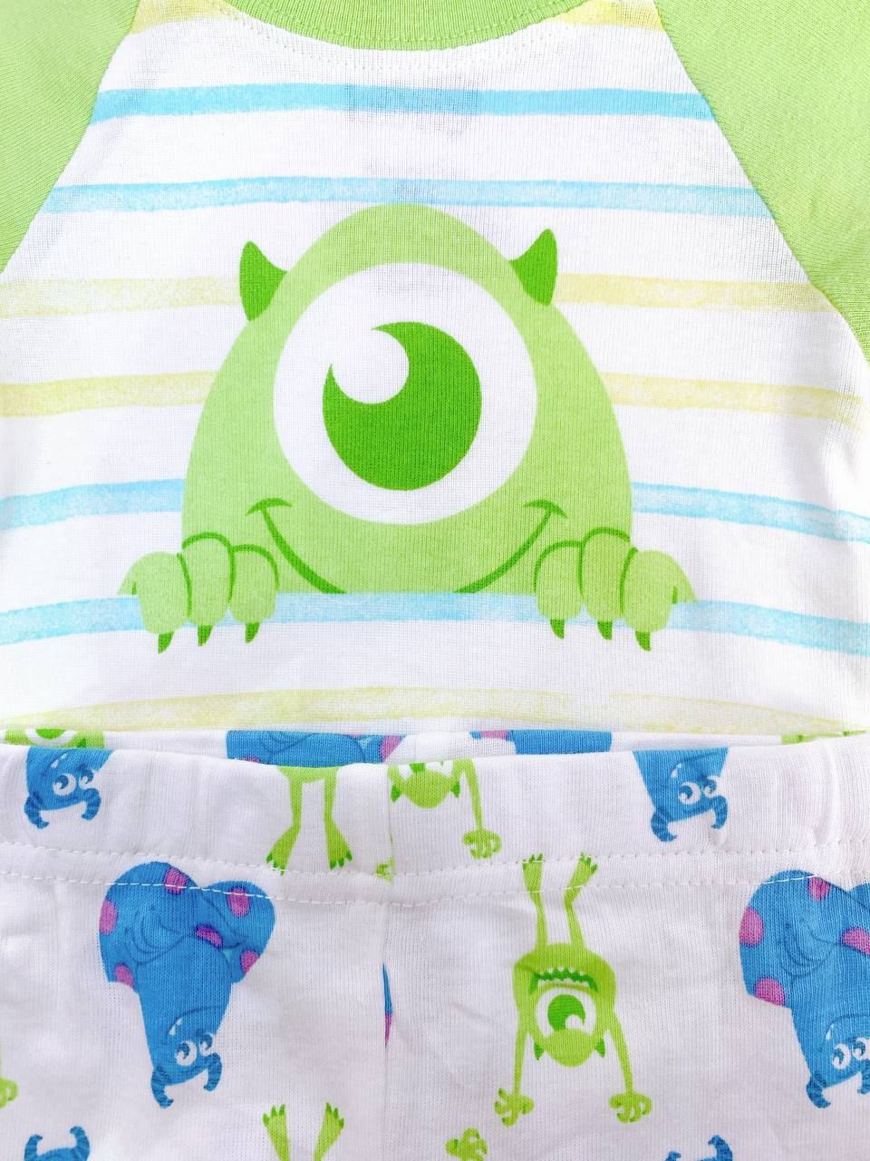  [6-8kg] Set Đồ Bộ Dài Bé Trai - Trắng Mike Wazowski 