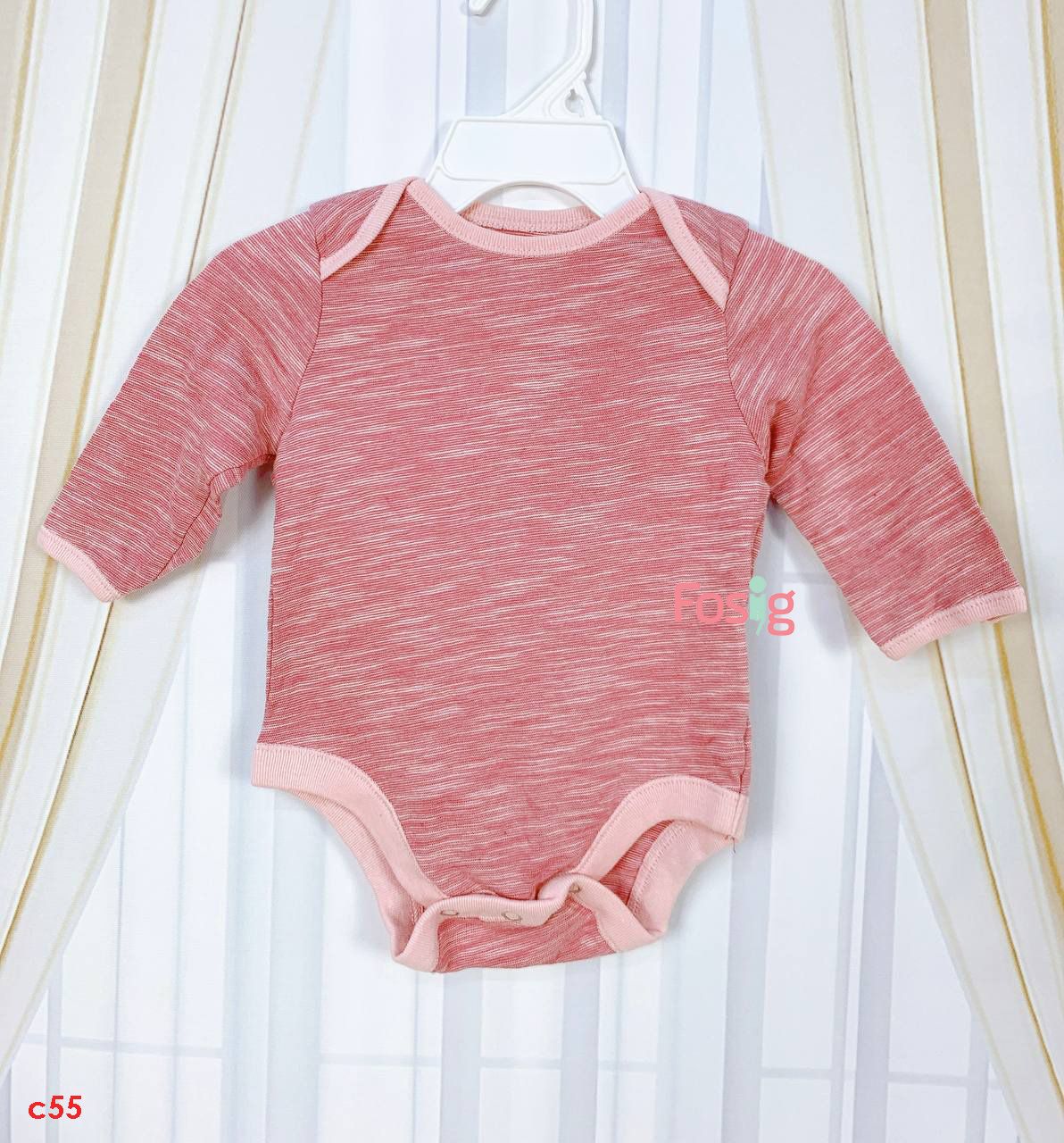  [0-3M] Bodysuit Tay Dài Bé Gái ON - Tím Vân Trắng 