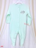  [0-6m] Sleepsuit Gài Nút Có Vớ Bé Gái PM - Xanh Hoa Thỏ 