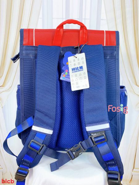  Balo Chống Gù Lưng Cho Bé - Navy Đỏ Xám Gấu 