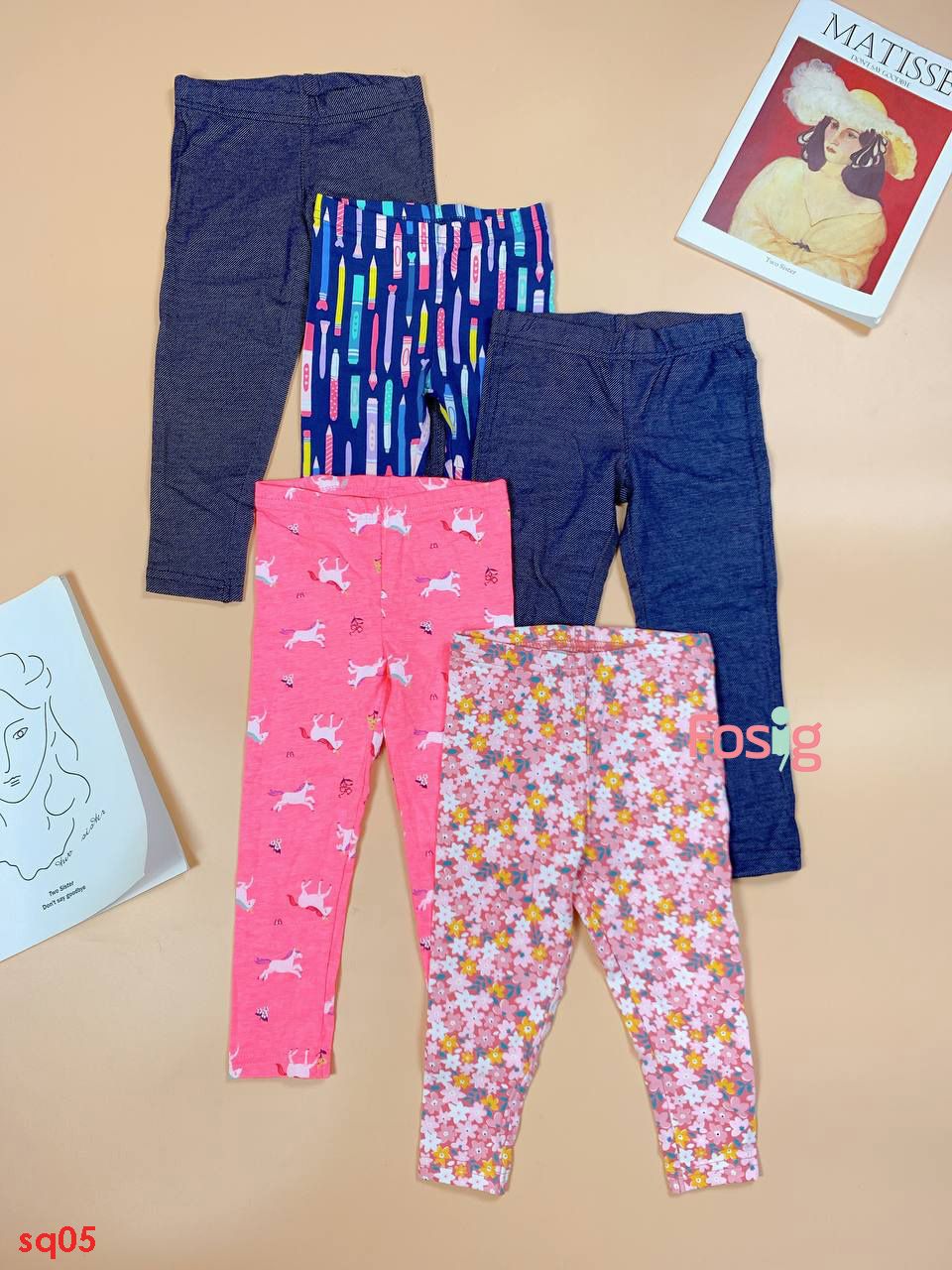  [11-12kg ; 24-27kg] Set 5 Quần Legging Bé Gái Cter [Size lớn] - Combo ngẫu nhiên 