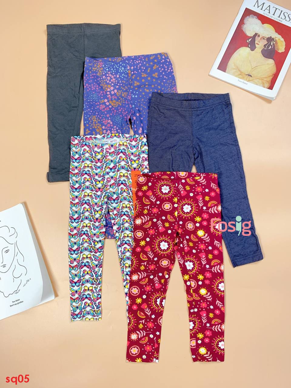  [11-12kg ; 24-27kg] Set 5 Quần Legging Bé Gái Cter [Size lớn] - Combo ngẫu nhiên 