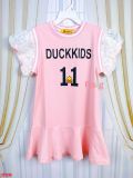  [16-23kg] Đầm Tay Ngắn Cho Bé Gái - Hồng Duckkids 