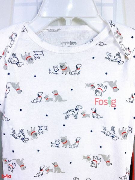  9-10kg Set Bodysuit Và Quần Bé Trai Cter - Trắng Chó Nhỏ 