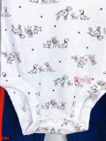  [9-12m] Set Bodysuit Và Quần Bé Trai Cter - Trắng Chó Nhỏ 