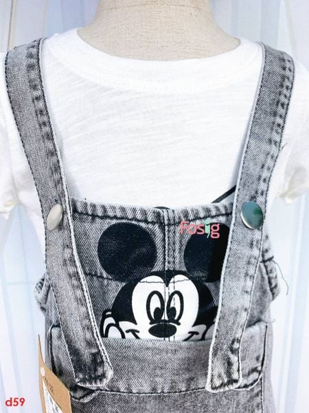  [12-13kg] Set Quần Yếm Bé Trai - Trắng Đen Mickey 