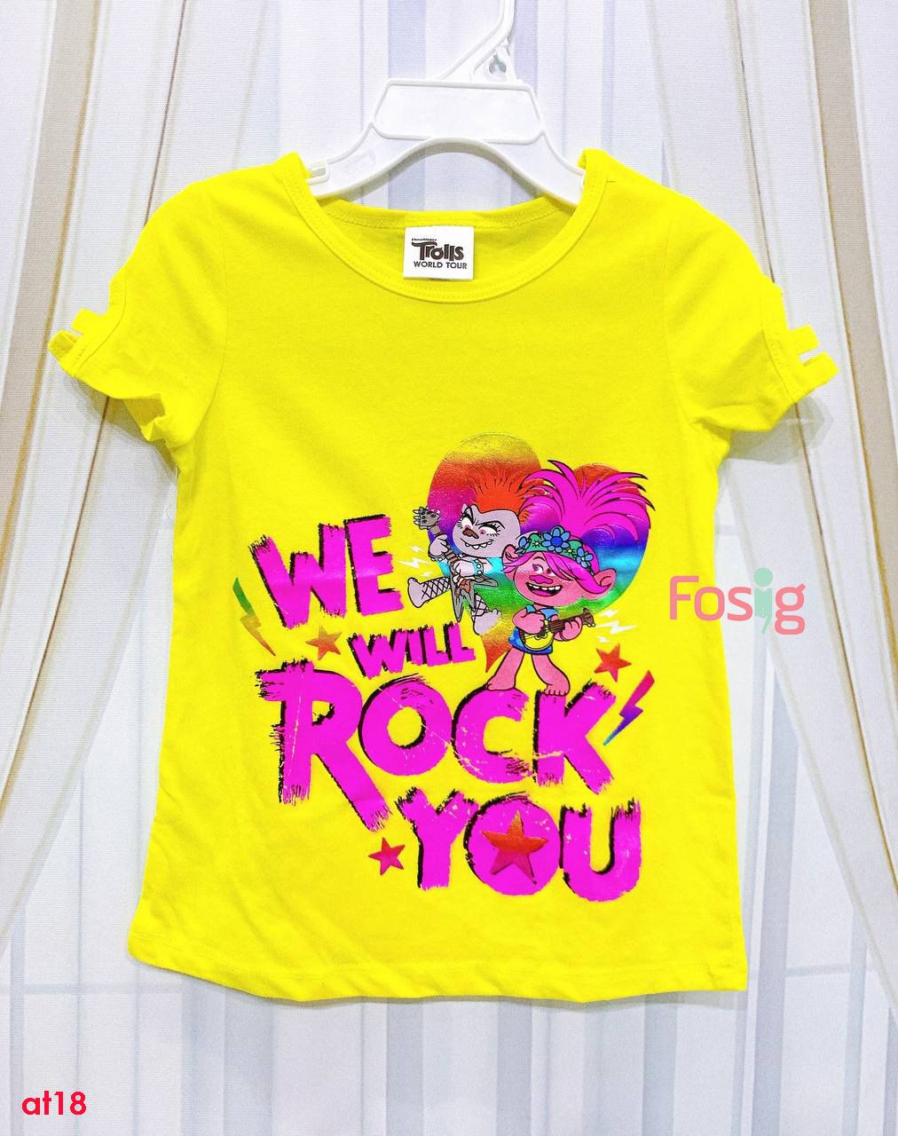  [14-16kg] Áo Thun Tay Ngắn Bé Gái DN - Vàng we will rock you 