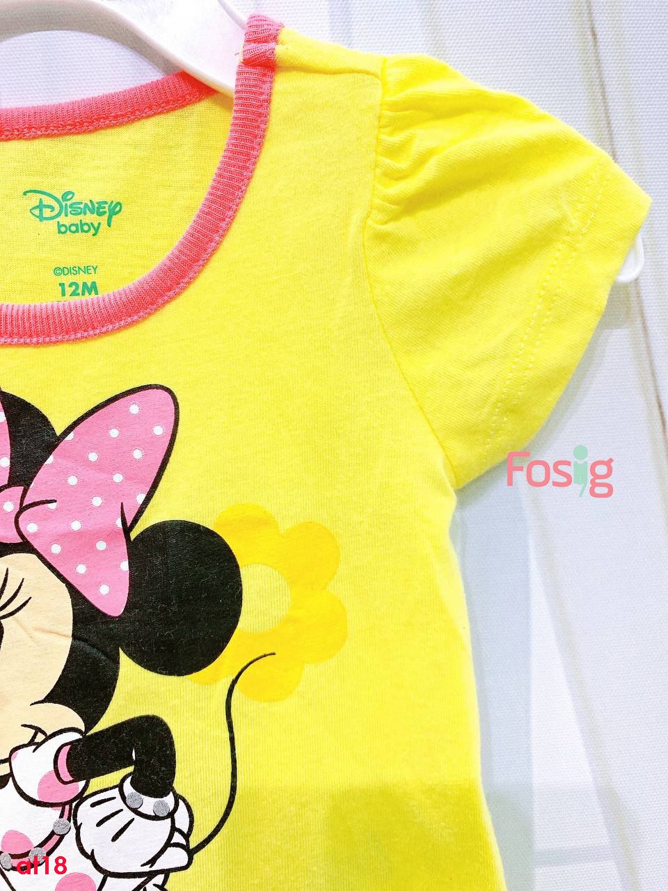  [11-12kg] Áo Thun Tay Ngắn Bé Gái DN - Vàng Đậm Minnie 