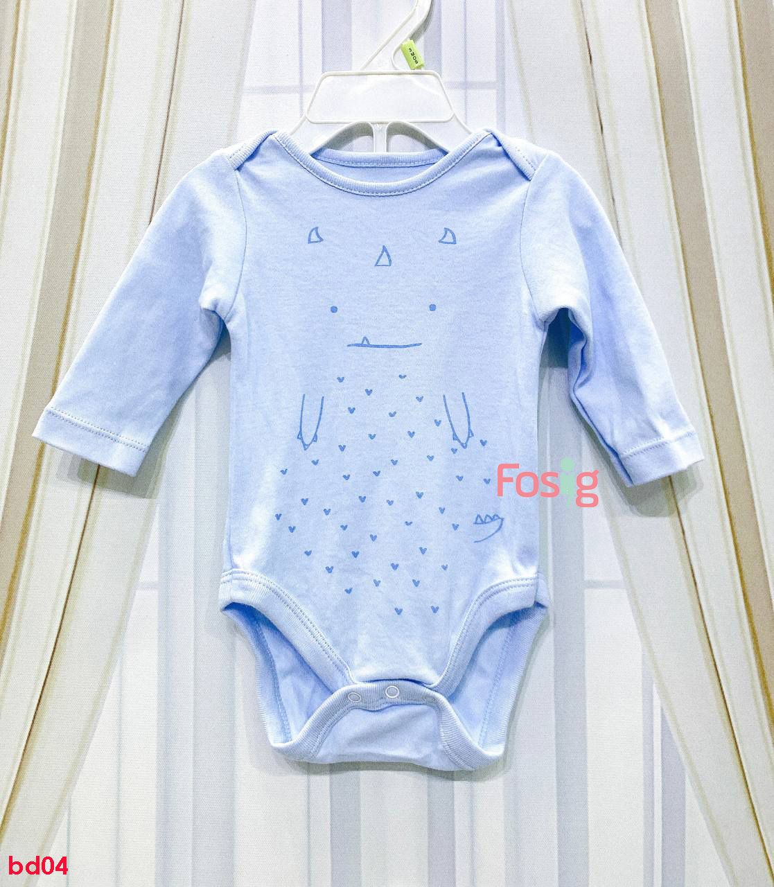  [9m-3T] Bodysuit Tay Dài Bé Trai Zra - Xanh Quái Vật 