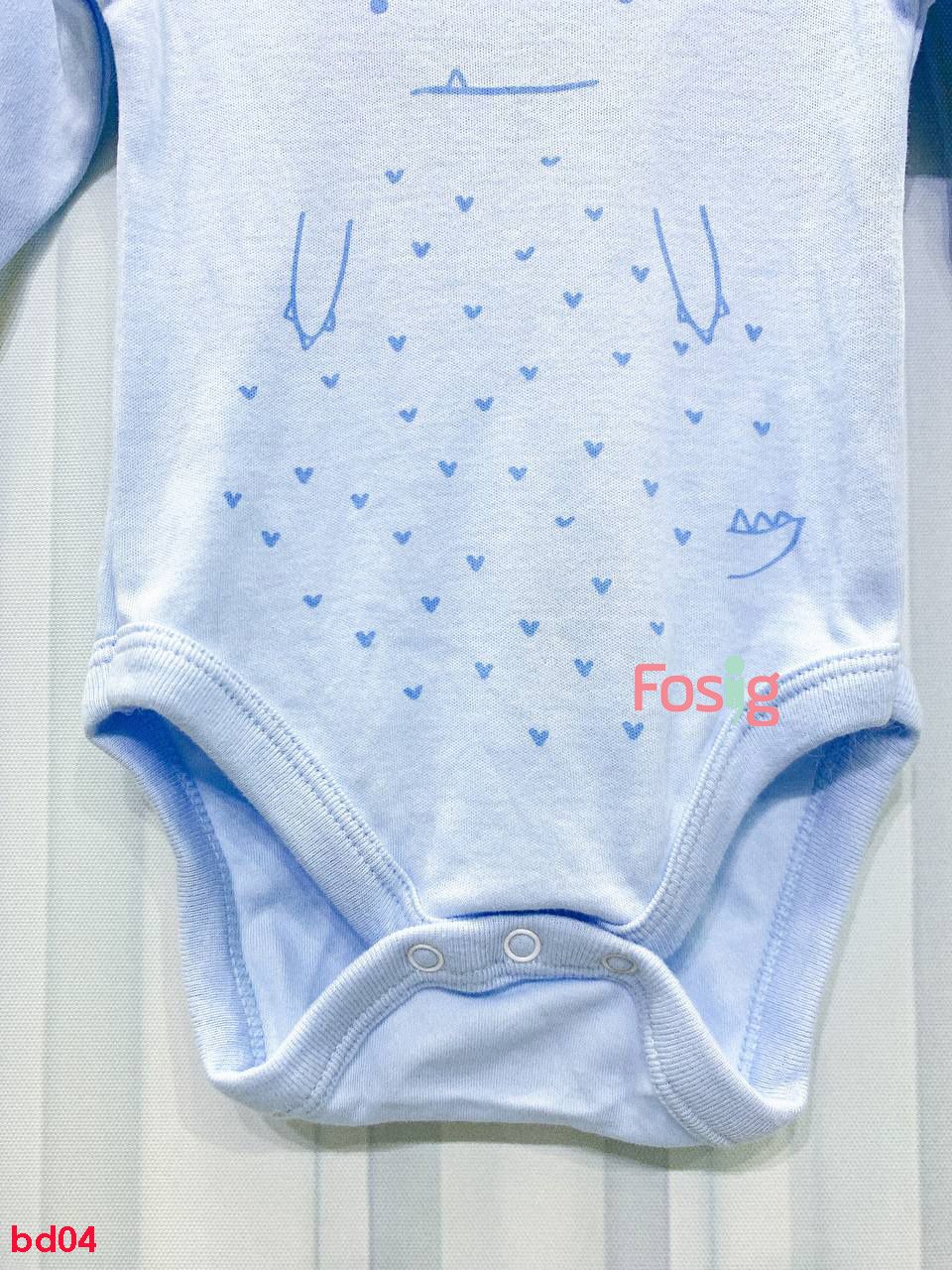  [9m-3T] Bodysuit Tay Dài Bé Trai Zra - Xanh Quái Vật 