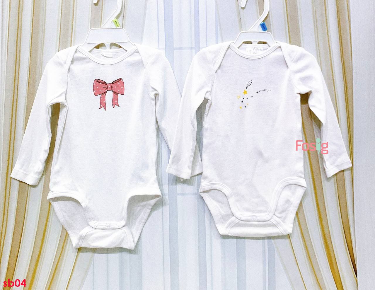  [2m-2T] Set 2 Bodysuit Tay Dài Bé Gái HM - Combo ngẫu nhiên 