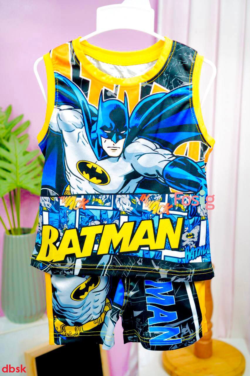  [17-26kg] Set Đồ Bộ Ngắn 3 Lỗ Bé Trai SK - Batman 