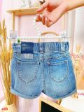  [13-14kg] Quần Short Jean Bé Gái GP - Xanh Hoa Cầu Vồng 