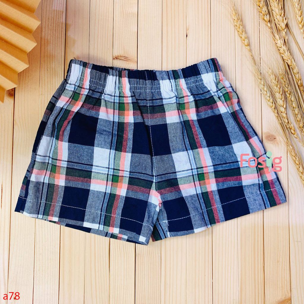  [6-9m] Quần Short Bé Trai Cter - Caro Navy Cam 