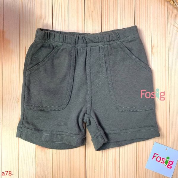  [3m-9m] Quần Short Cotton Bé Trai Cter - Xanh Rêu Đậm 