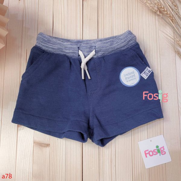  [0-3m] Quần Short Da Cá Bé Trai Cter - Navy Đai Sọc 