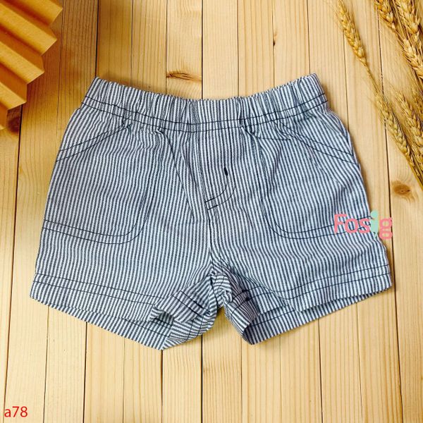  [3-6m] Quần Short Bé Trai Cter - Sọc Xanh Chỉ Xanh 