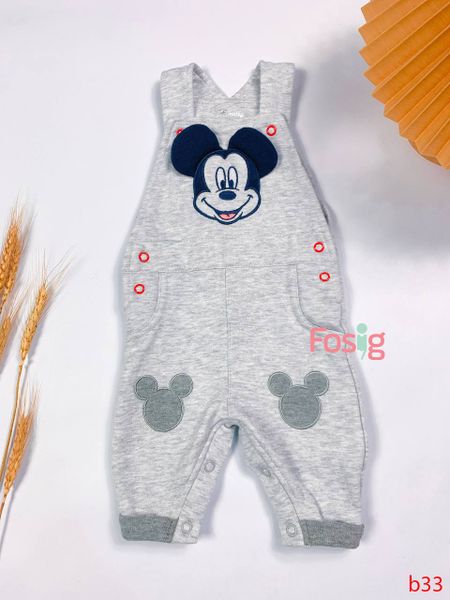  [0-6m] Yếm Disney Baby Bé Trai - Xám Mickey navy 