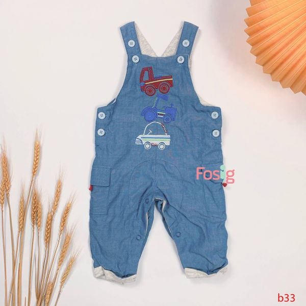  [0-3m] Yếm Baby Bé Trai MC - Xanh jean Xe 