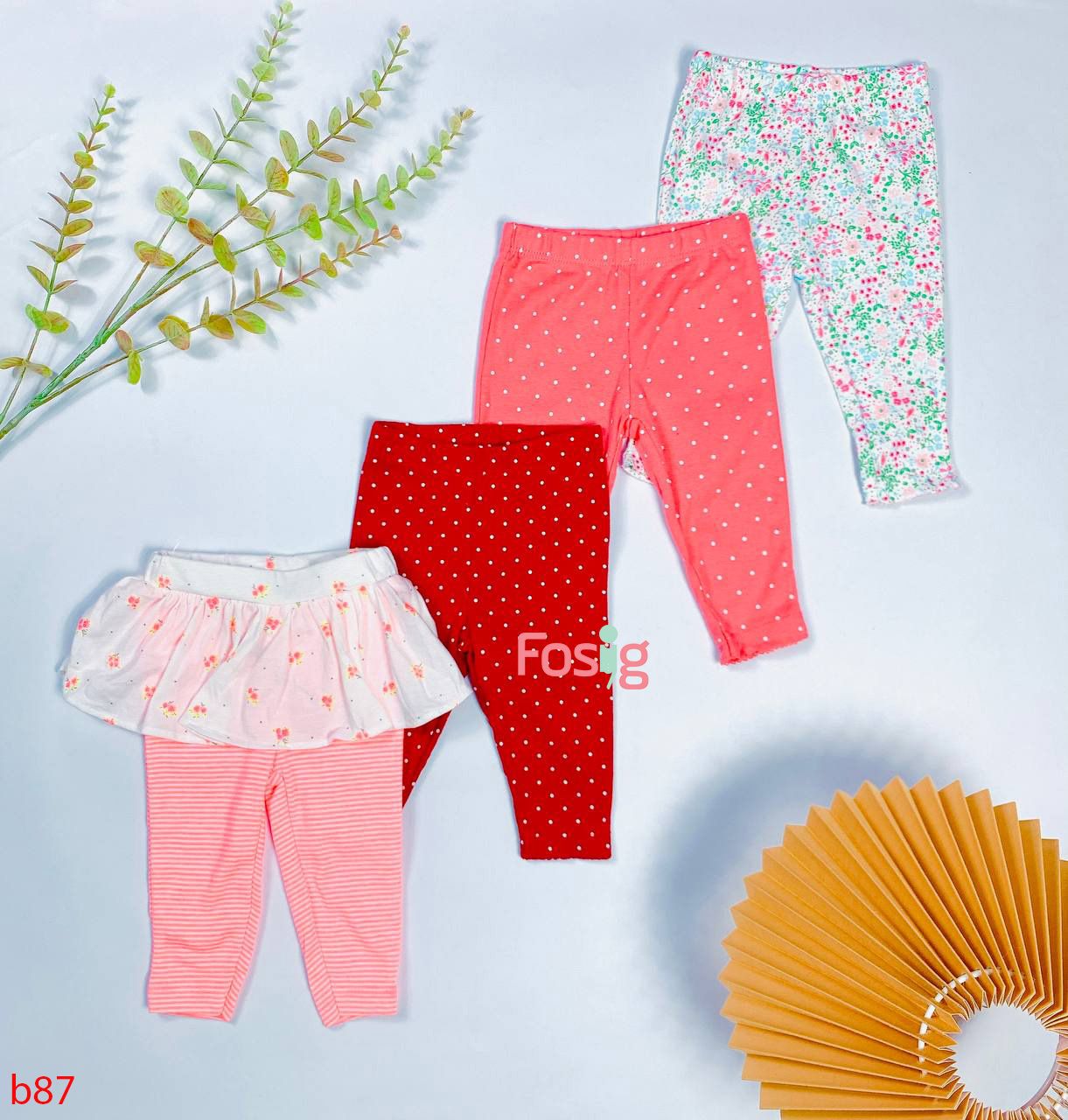  [3m-9m] Set 4 Quần Legging Bé Gái - Combo ngẫu nhiên 