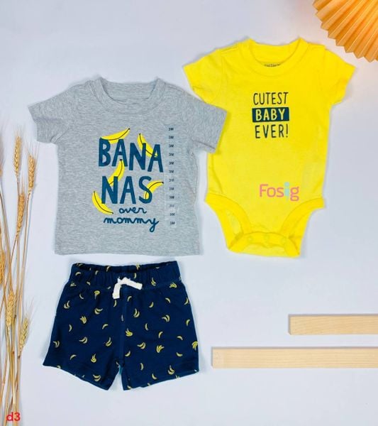 [3-6kg; 3m] Set 3 Bé Trai Cter S3C - Xám Bananas 