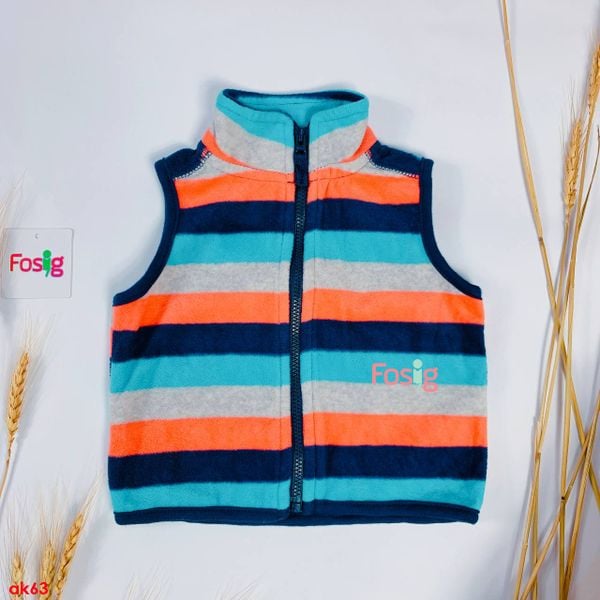 [3m-6m] Áo Khoác Gile Nỉ Bé Trai Cter - Sọc Màu 