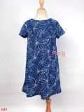  [14-17kg] Đầm Cotton Tay Ngắn Bé Gái ON - Navy Hoa Trắng 