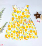  [0-6m] Đầm Cotton Sát Nách Bé Gái ON - Trắng Chanh 