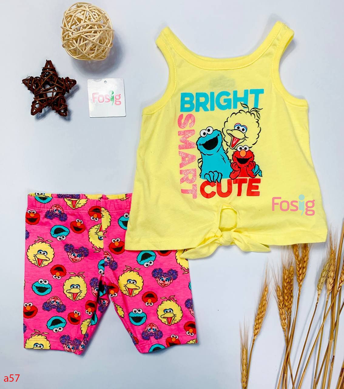  [6-7kg] Đồ Bộ Sesame Street [Girl] - Vàng Bright 