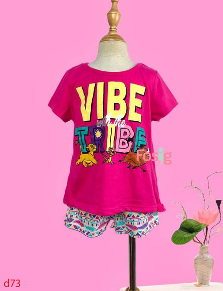  [9-10kg; 15-16kg] Set Đồ Bộ Đùi Bé Gái DN - Hồng Vibe 