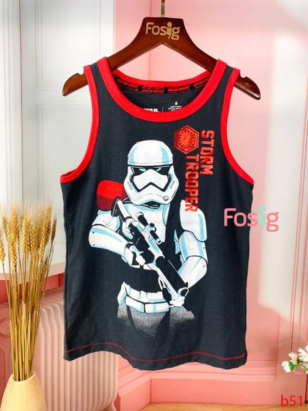  [18-24kg] Áo Thun 3 Lỗ Bé Trai Star Wars - Đen Storm 