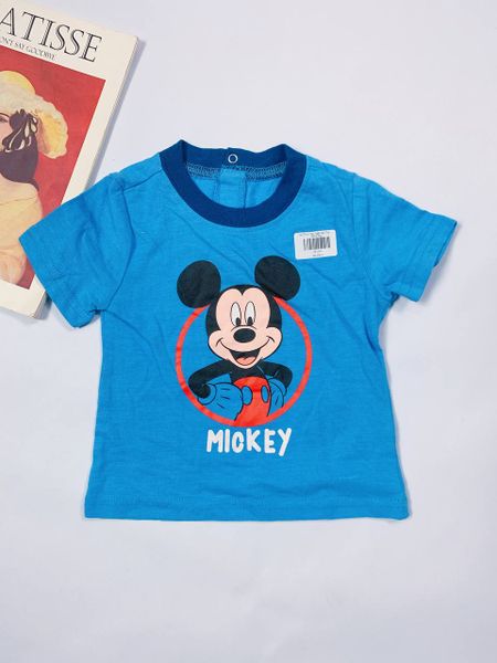  [6-9m] Áo Thun Tay Ngắn Bé Trai BC - Xanh Mickey 