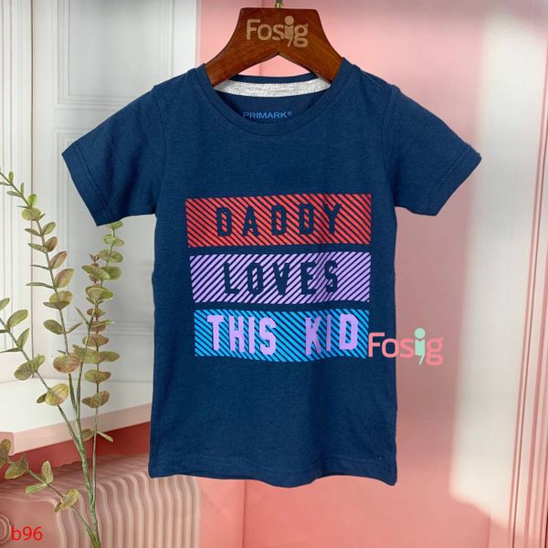  [10-11kg] Áo Thun Tay Ngắn Bé Trai Primark - Navy Daddy 