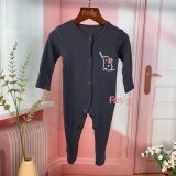  [3m] Sleepsuit Cúc Bấm Có Vớ Bé Trai Geo - Đen Voi 