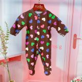  [3-6m] Sleepsuit Có Vớ Bé Trai - Nâu Tim Màu 