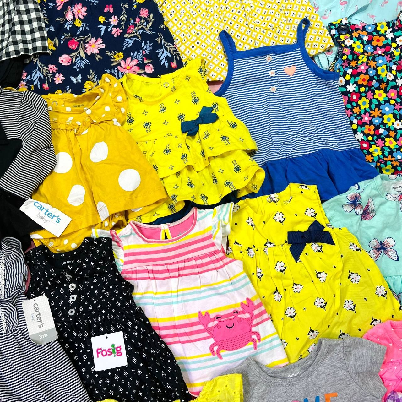  [3-6m, 12-24m] Romper Váy Bé Gái Cter - Navy Hoa HV 