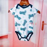  [0-3m] Bodysuit Tay Ngắn Bé Trai CK - Trắng Moto 